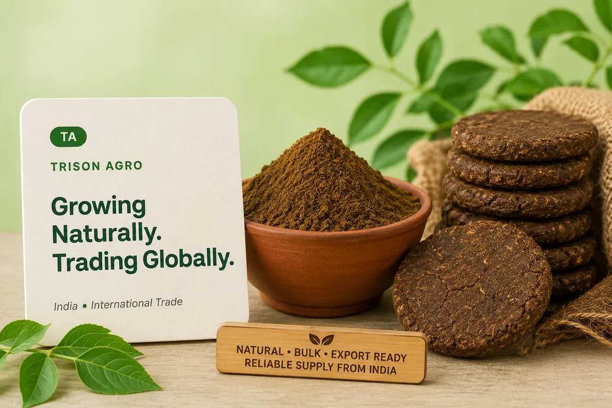 Natural cow dung powder and sun-dried cow dung cakes for export from India